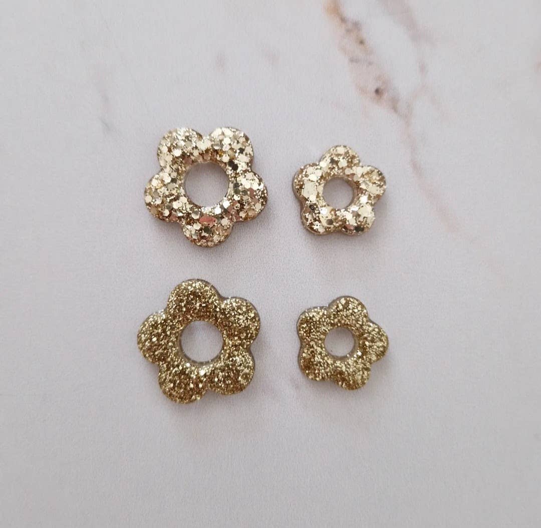 Boucles d'oreilles Flower (couleur au choix): Mix champagne / Classique