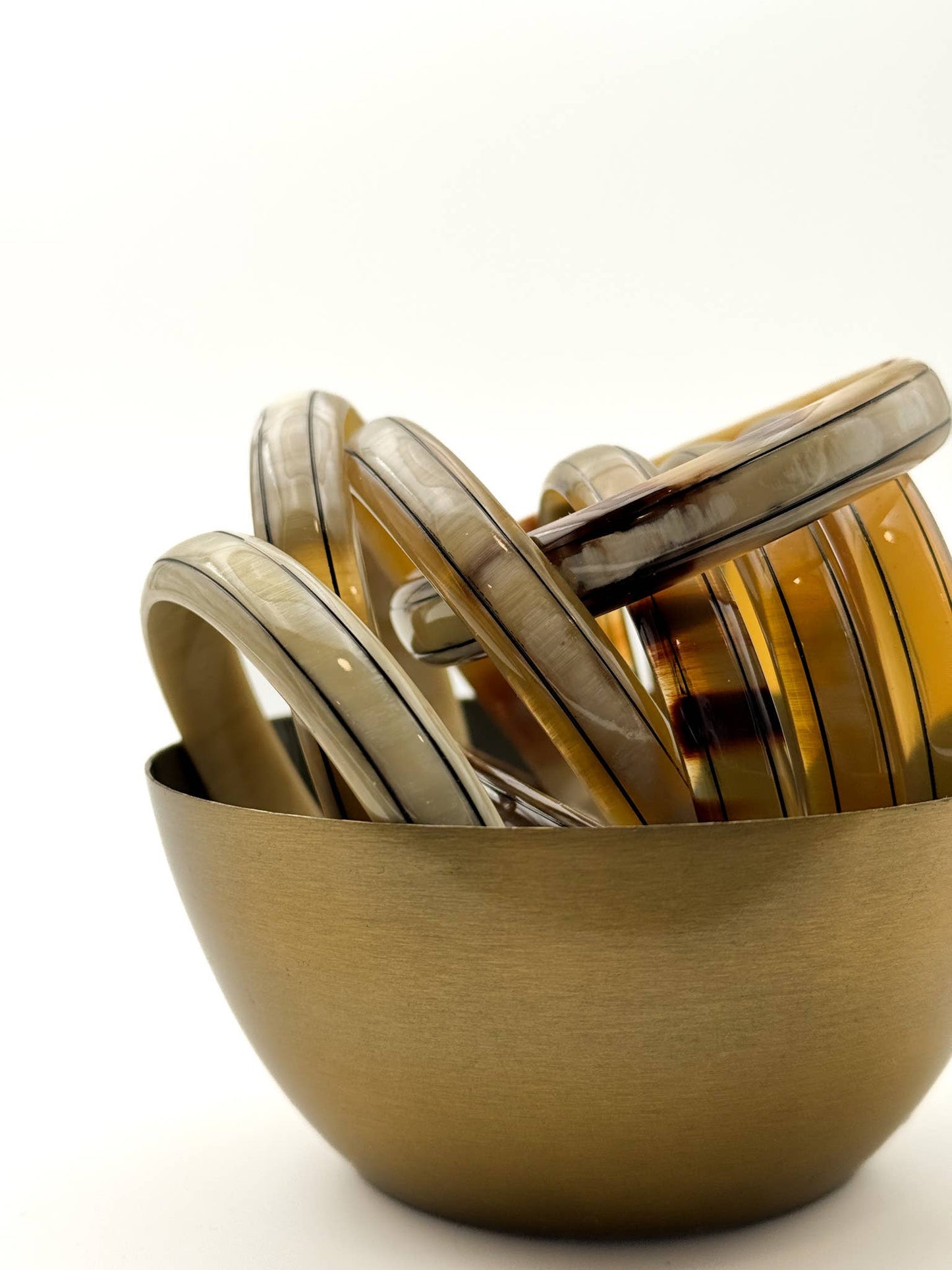 Jonc corne de buffle naturelle & lignes noires