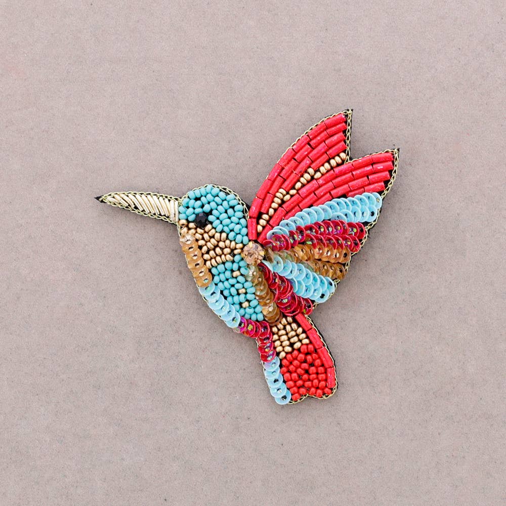 Broche oiseau en perles: Amarillo