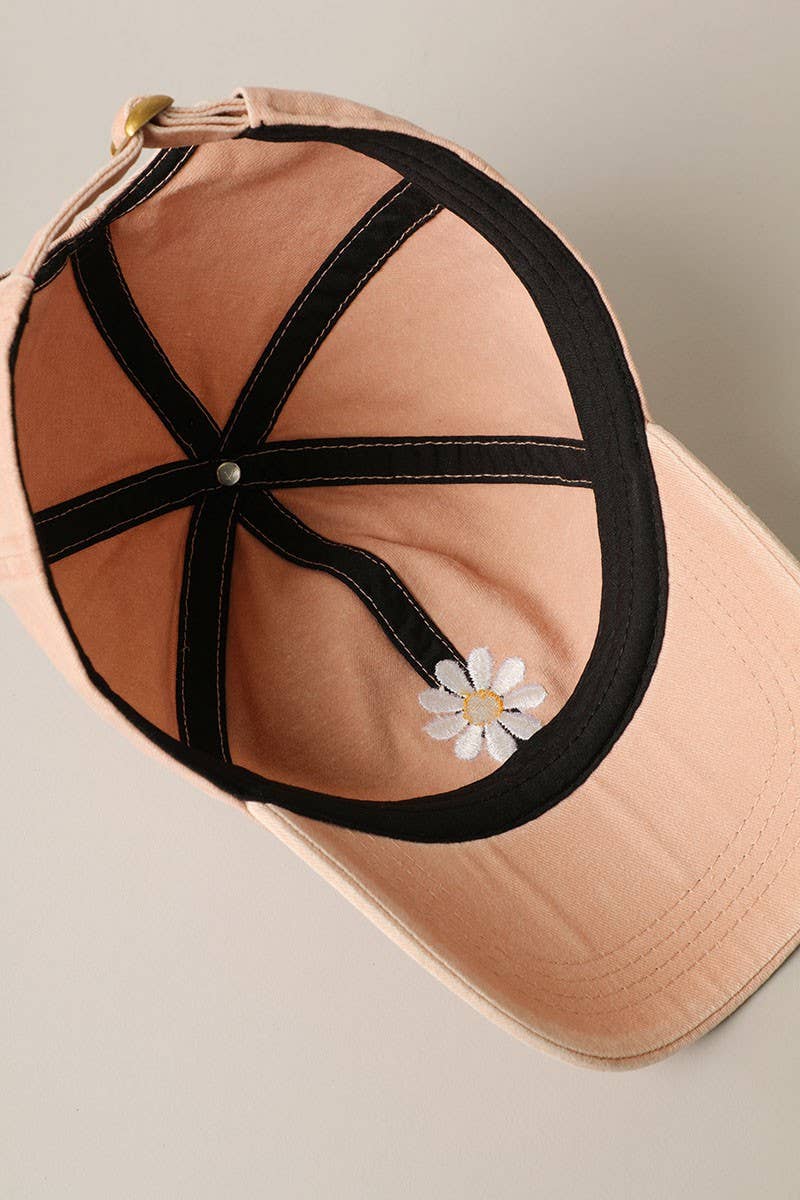 Casquette brodée Daisy bleu