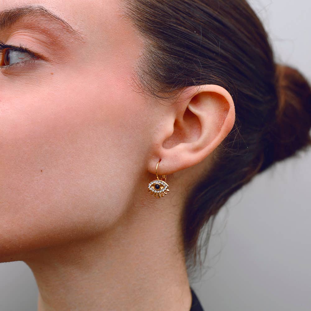 Boucles d'oreilles Acier Œil Turc Cristaux: Multicolore