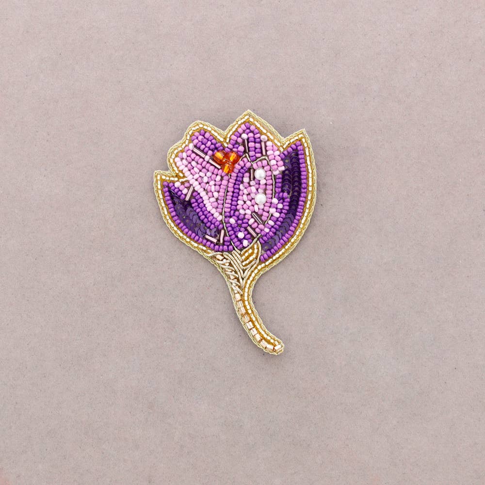 Broche Fleur Perles: Dorado