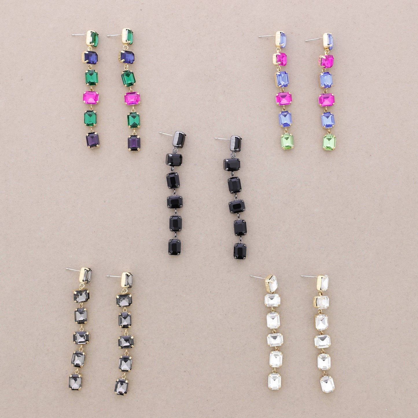 Boucles d'oreilles pendantes carrées
