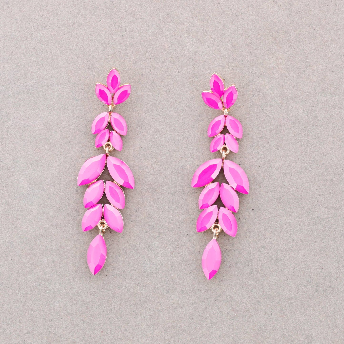 Boucles d'oreilles Feuille pendantes Blanc