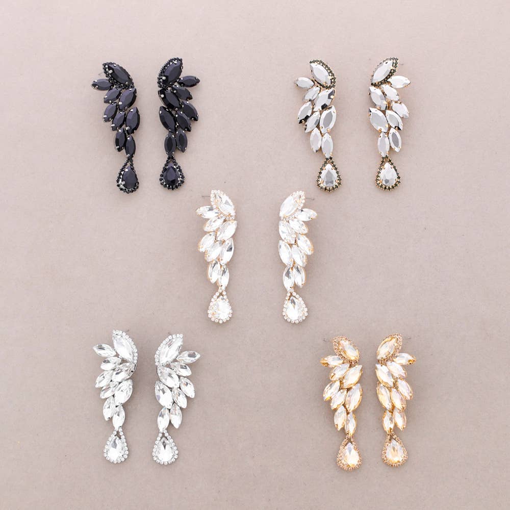 Boucles d'oreilles plumes cristal