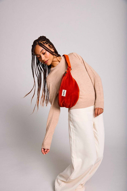 Sac banane Sasha Velours Brique