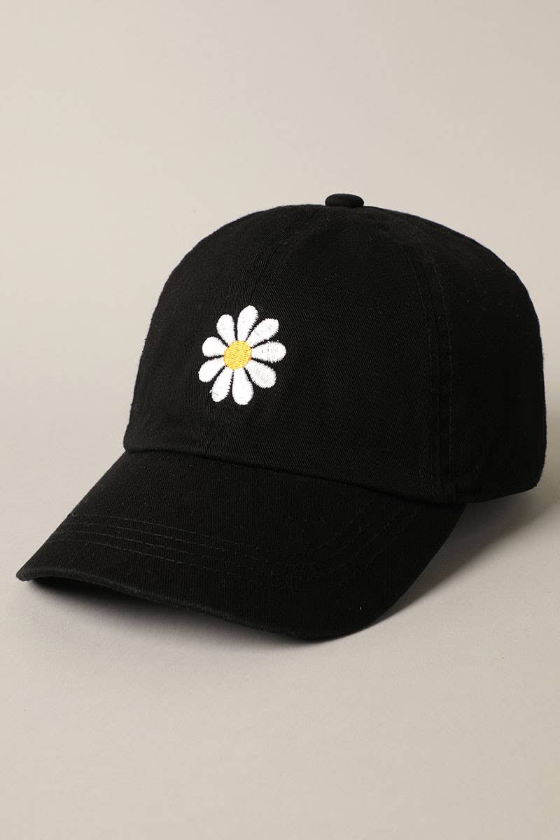 Casquette brodée Daisy bleu