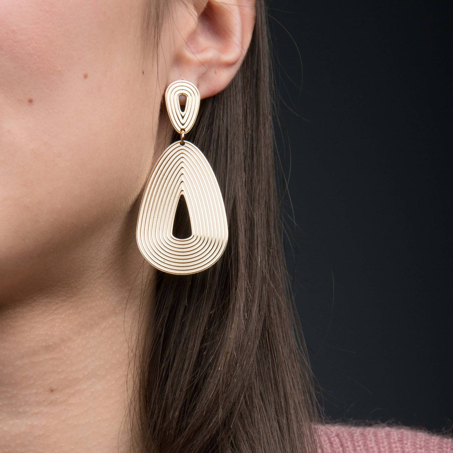Boucles d'oreilles XL 7 chemins goutte - DupontDupont