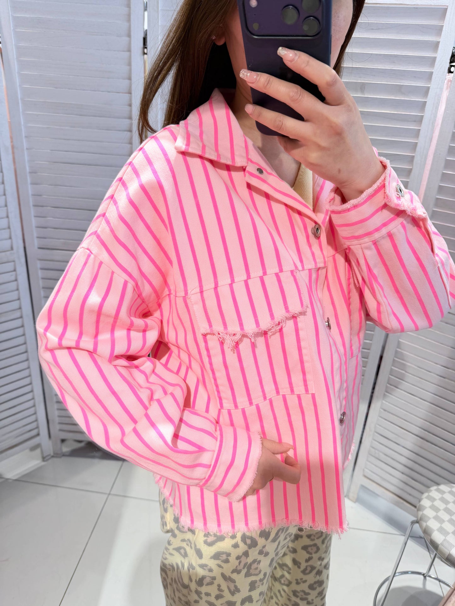 Veste rayée: Rose / TU