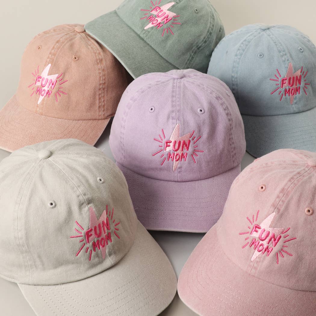 Casquette coton brodée « FUN MOM » Vert