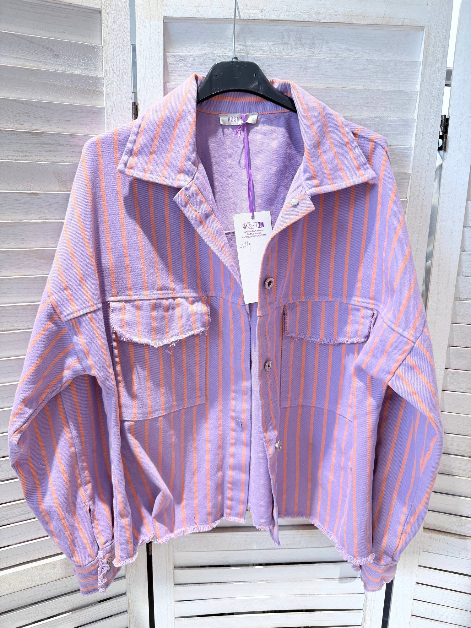 Veste rayée col chemise: Lilas / TU - DupontDupont