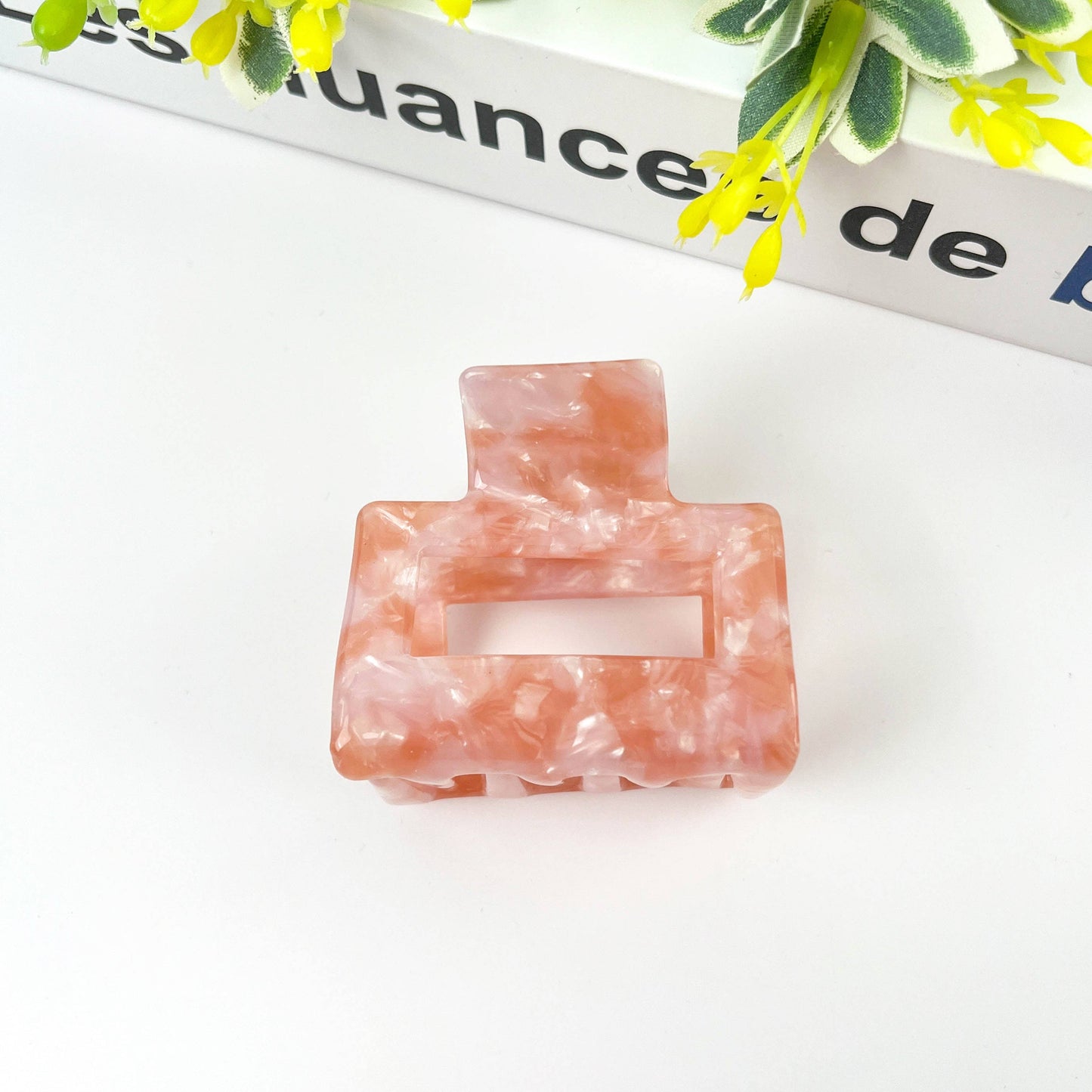 Pince à cheveux carrée en acétate pour printemps et automne: J