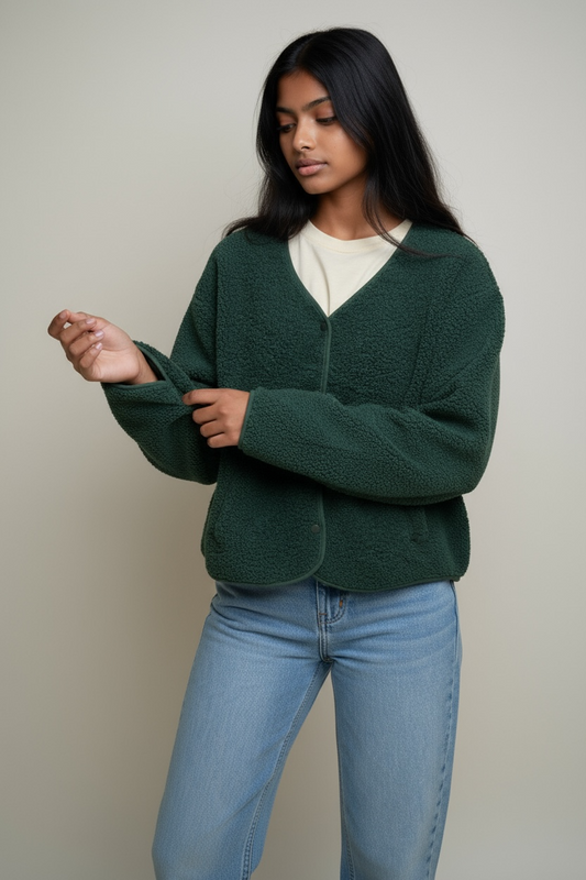 Veste moumoute vert bouteille