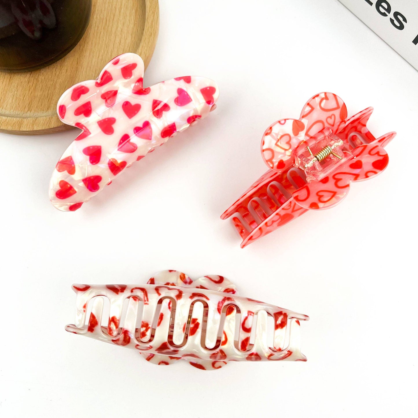 Pince à cheveux rétro cœur