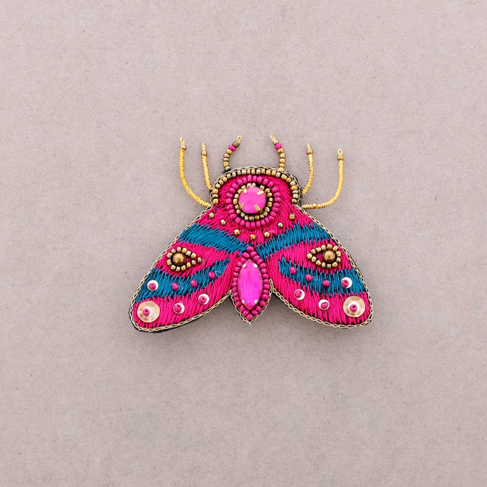 Broche Papillon Paillettes Vert