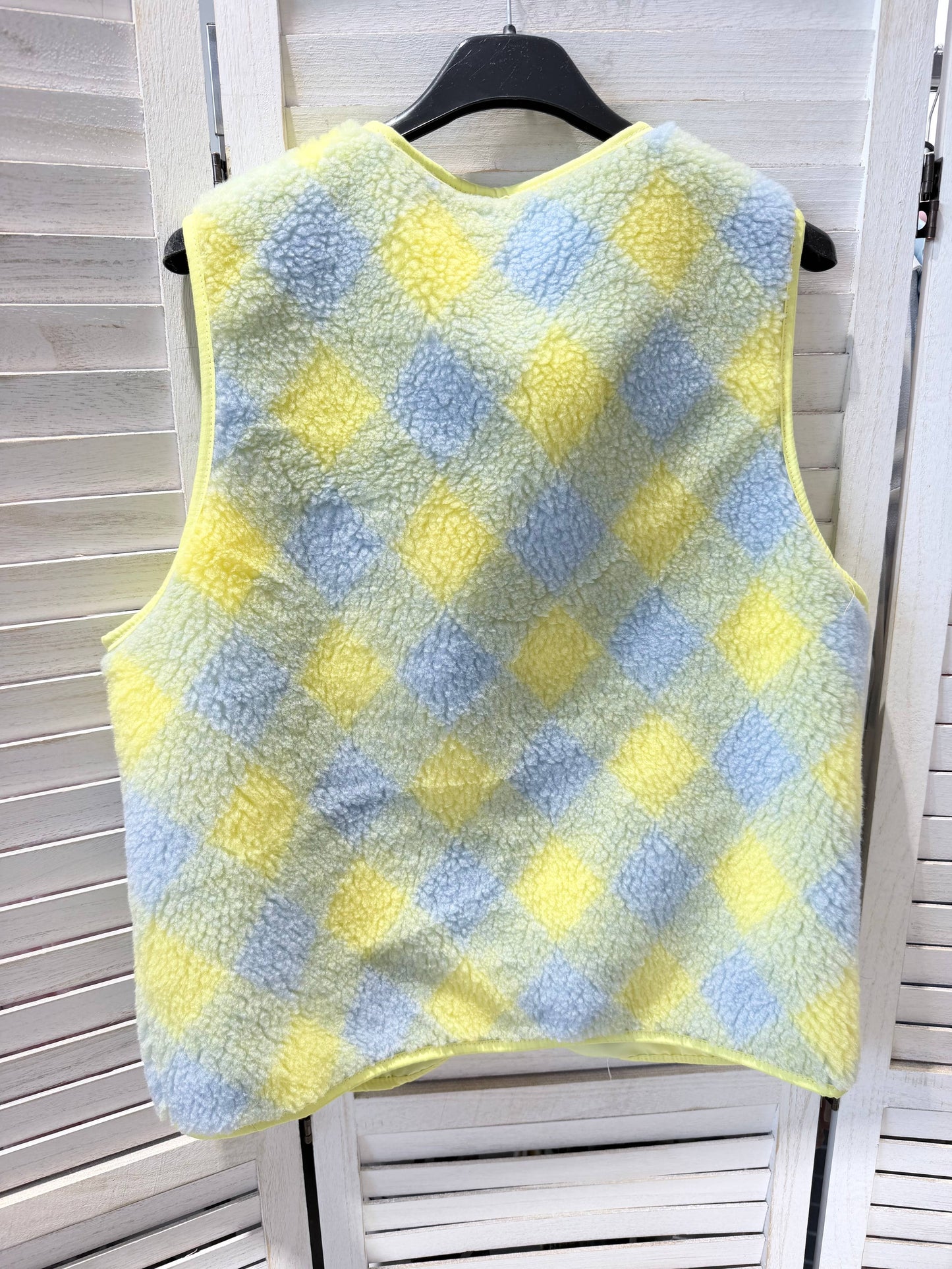 Gilet à carreaux et rayures: Jaune / TU