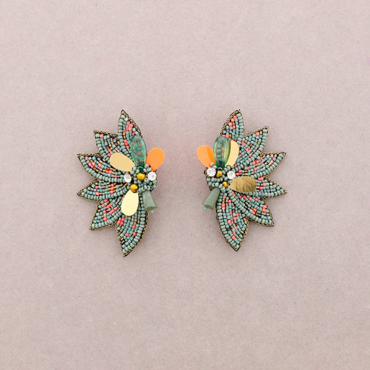 Boucles d'oreilles Wing Sequin: Vert