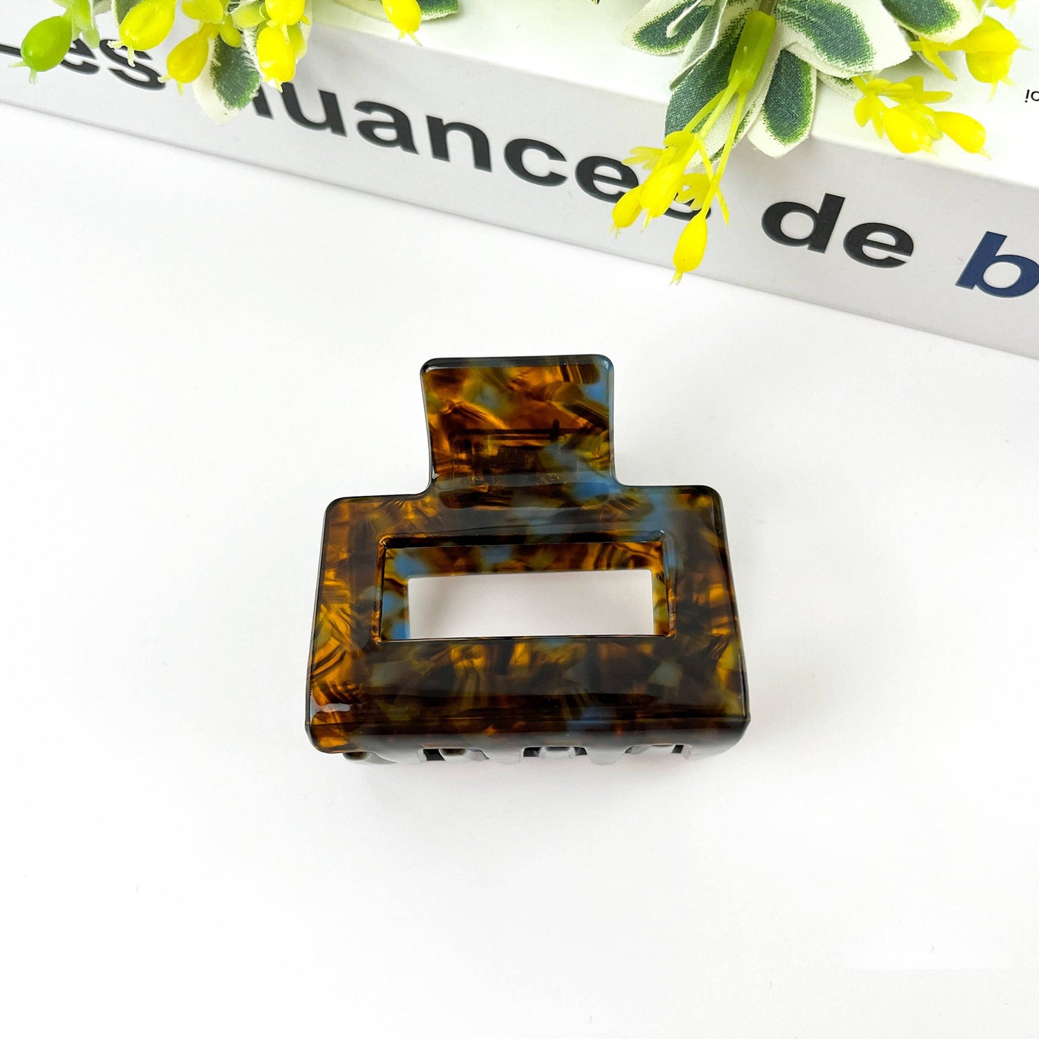 Pince à cheveux carrée Marron tacheté - DupontDupont