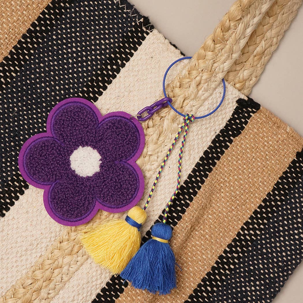Breloque de sac porte-clés Fuzzy Flower