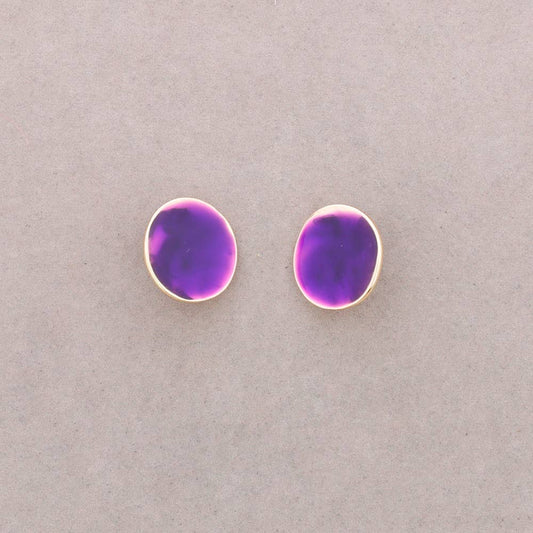 Boucles d'oreilles clip émail Mûrier