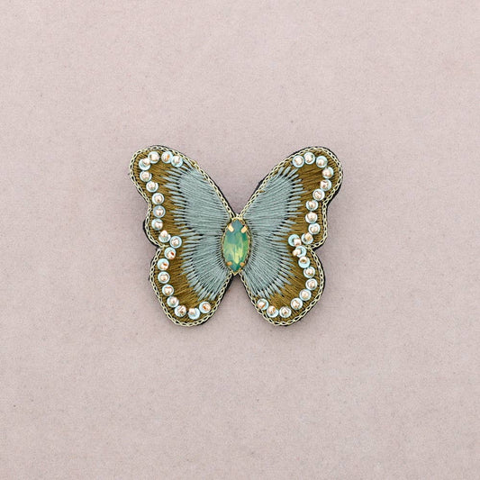 Broche à sequins en forme de papillon: Vert