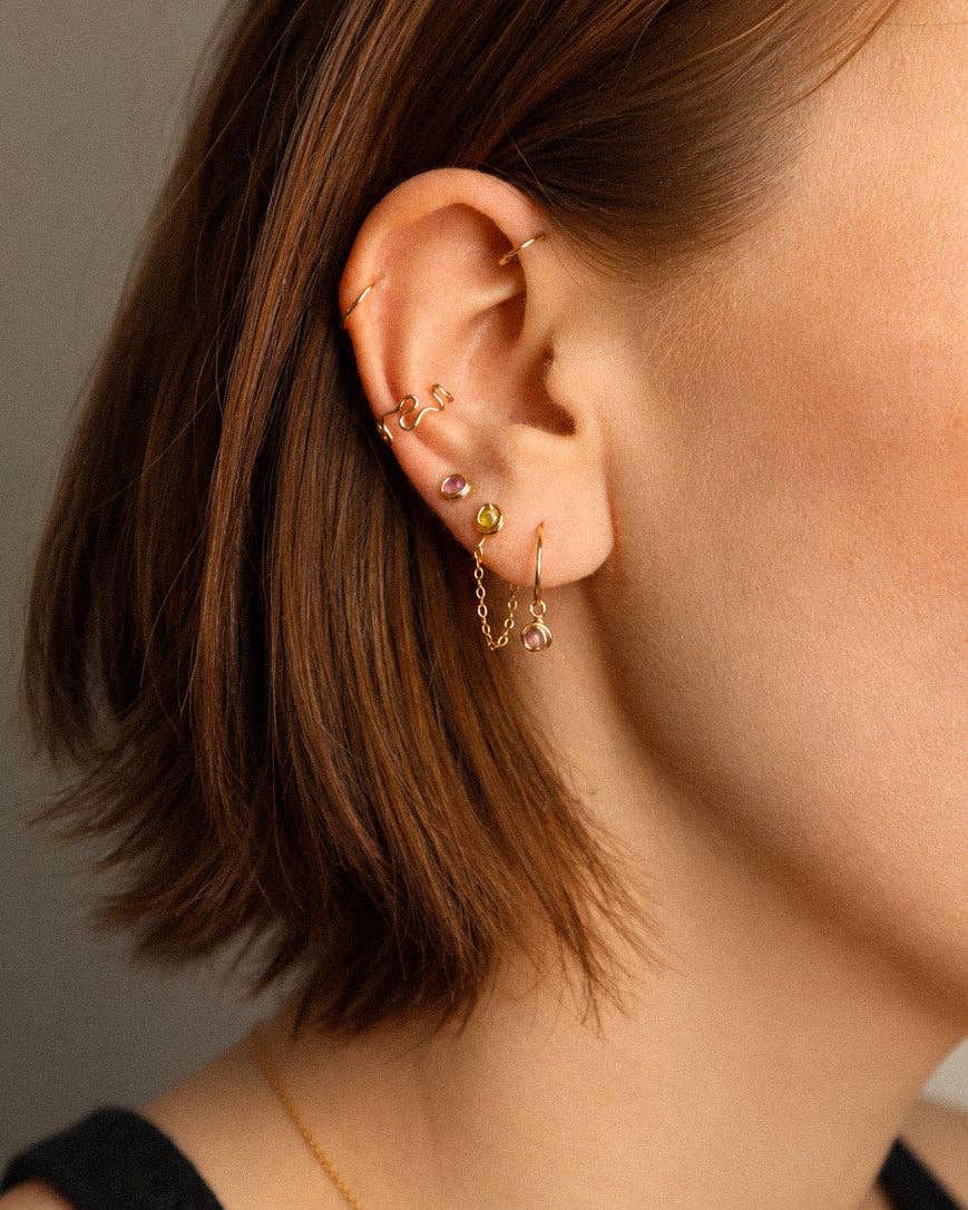 Bora - rose: Or / Tourmaline rose / Paire - DupontDupont