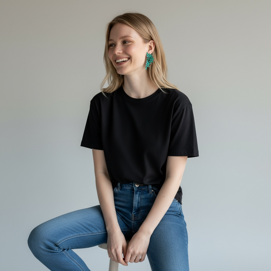 Boucles d'oreilles aile en cristal: Vert