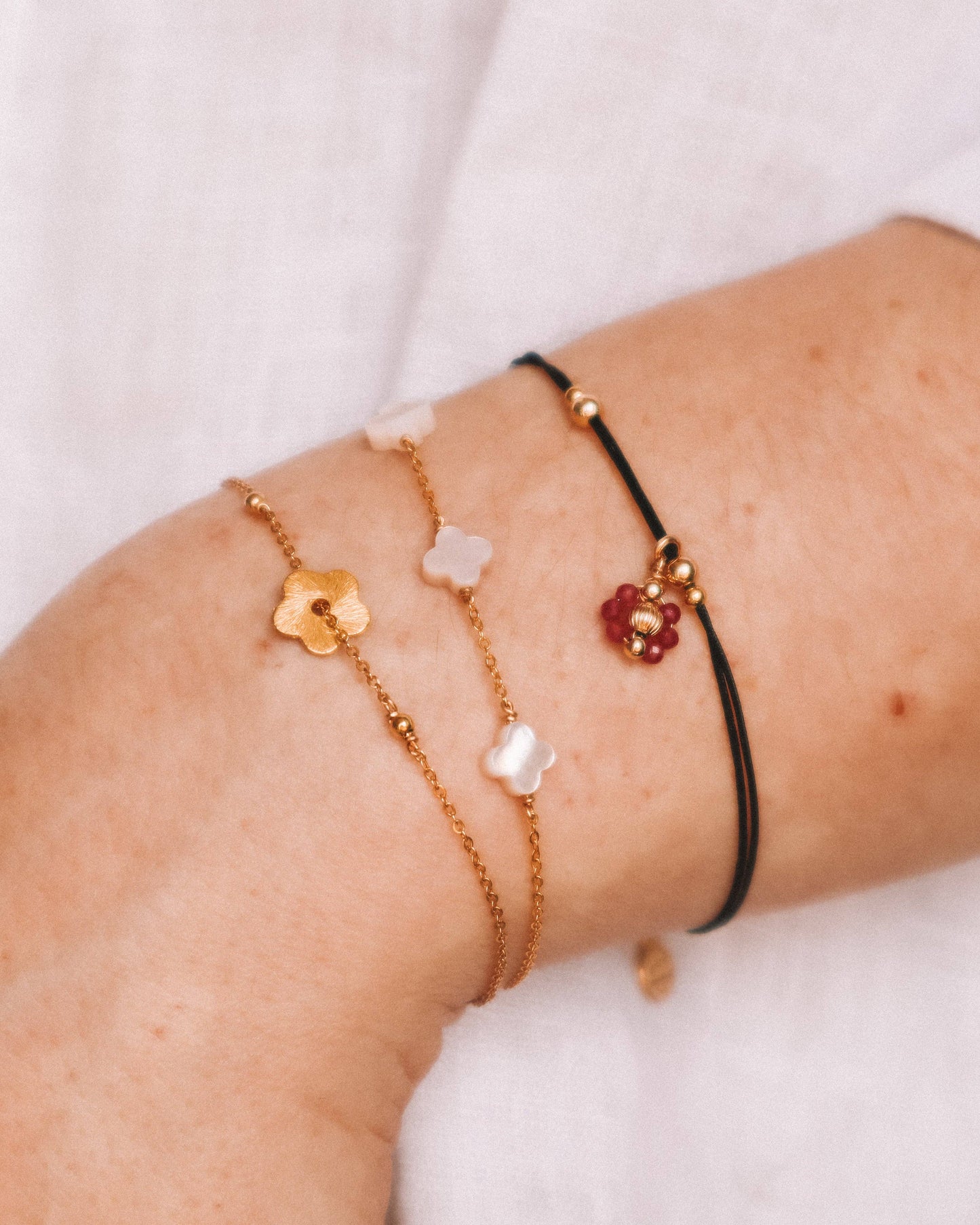 Bracelet Jasmin trèfle nacre
