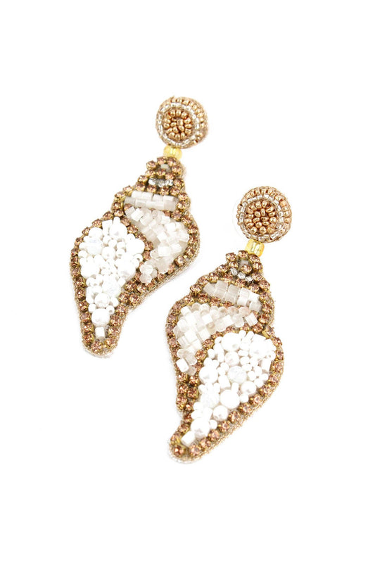 PERLES BLANCHES ET COQUILLES D'OR