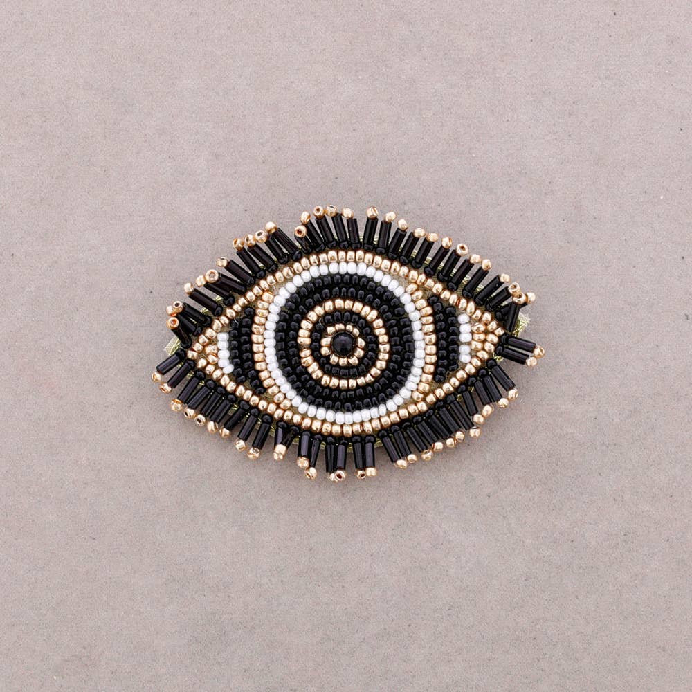 Broche Œil Turc Perles: Blanco