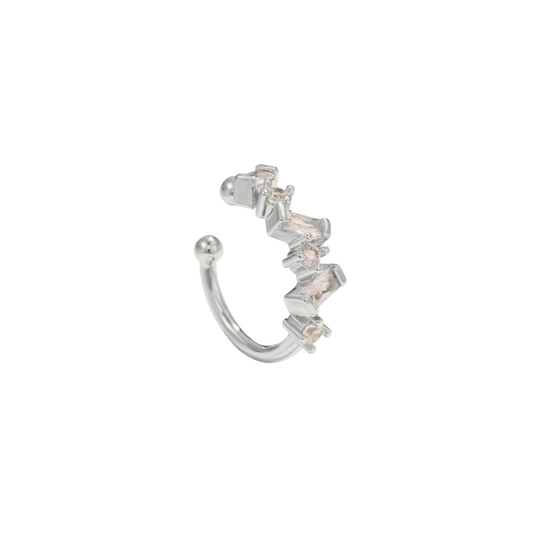 Earcuff cristal diamant: Blanc / Argent