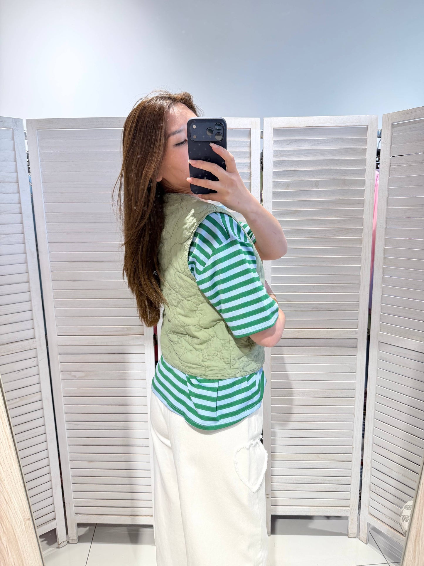 Gilet matelassé en coton: Kaki / TU