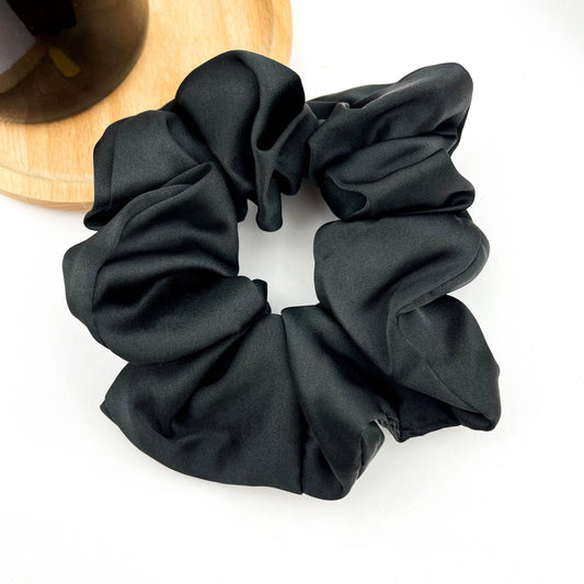 Chouchou satin uni Noir