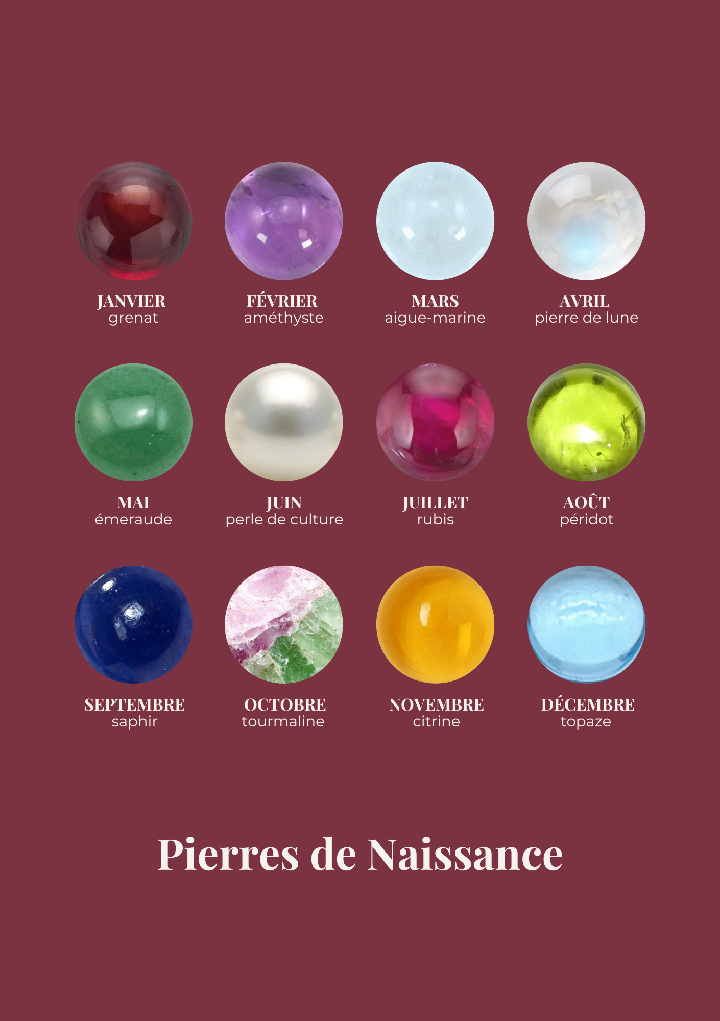 Bracelet Aube avec pierre Grenat