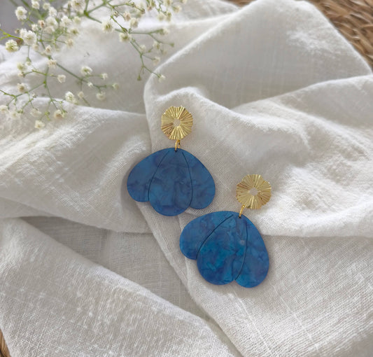 Boucles d'oreilles Pétales bleu roi
