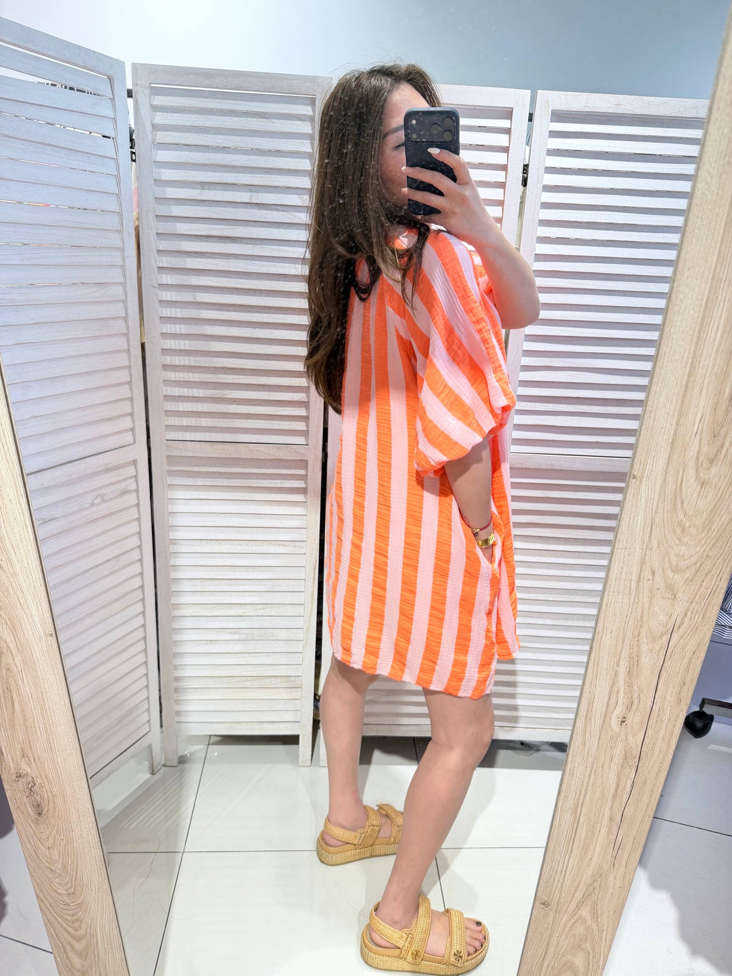 Robe imprimée coton: Rose / TU