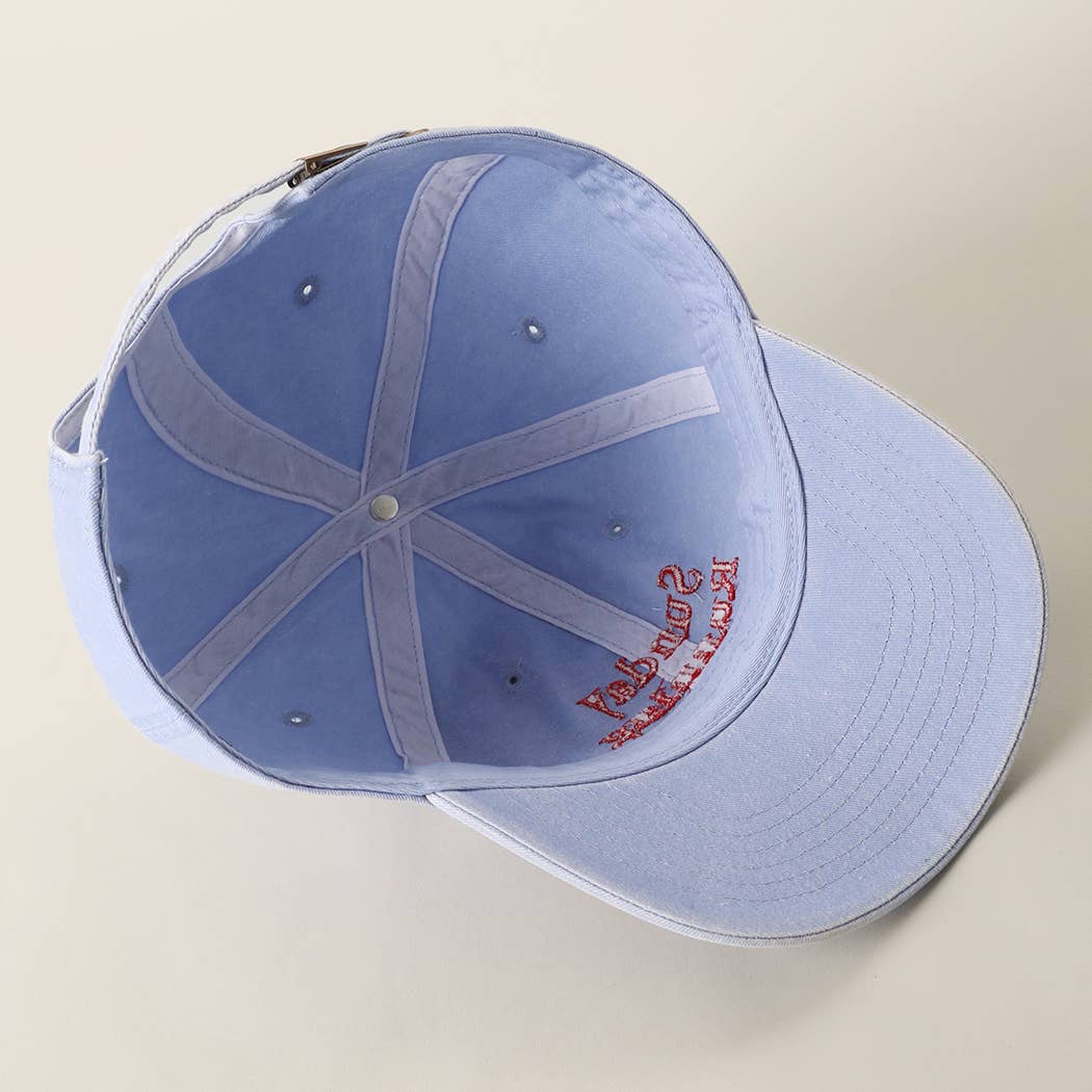 Casquette coton brodée « Sunday Running Club » Bleu