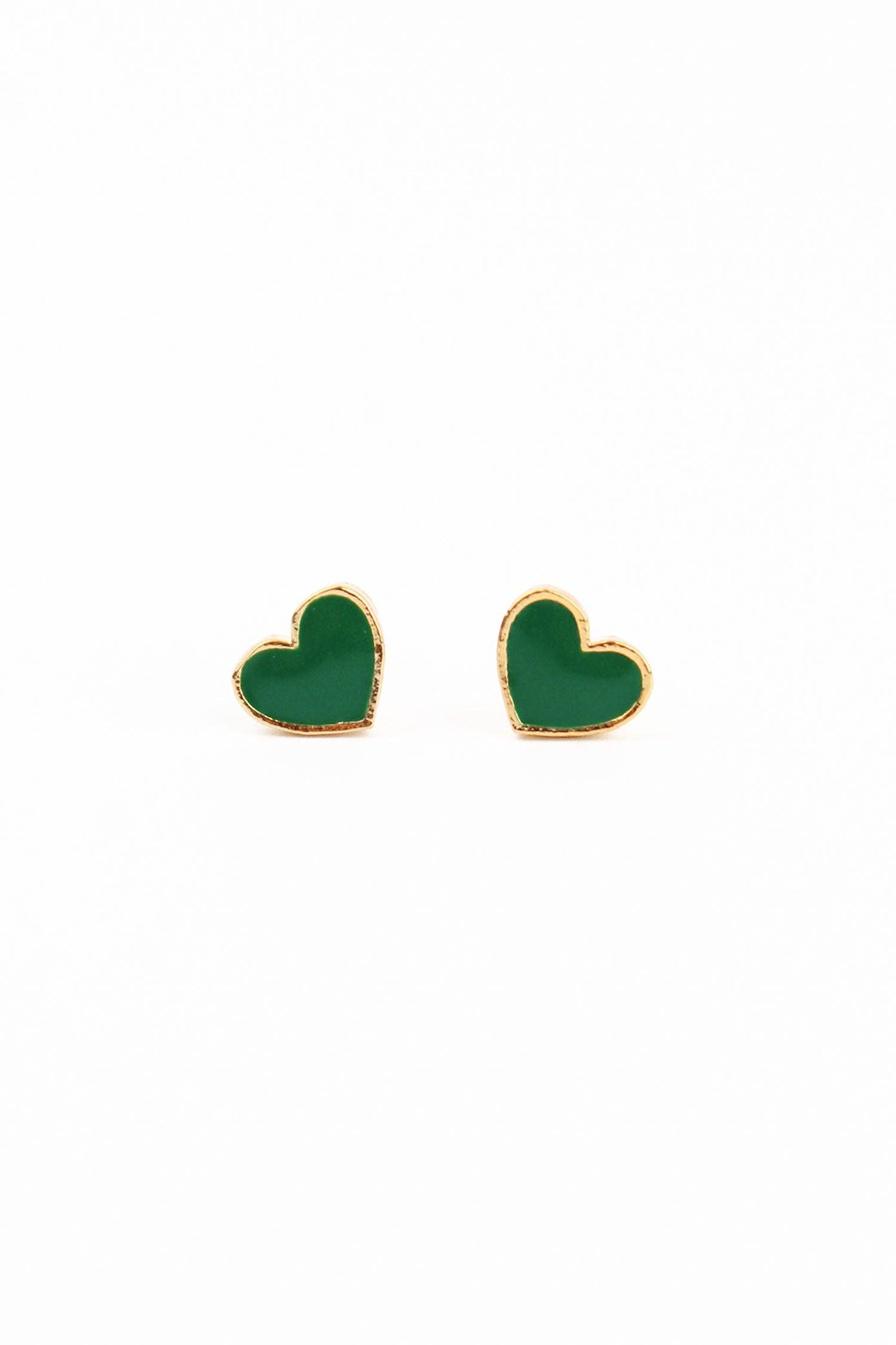 PUCES CŒUR EN ÉMAIL VERT