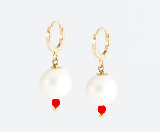 Créoles mini perle Fluo