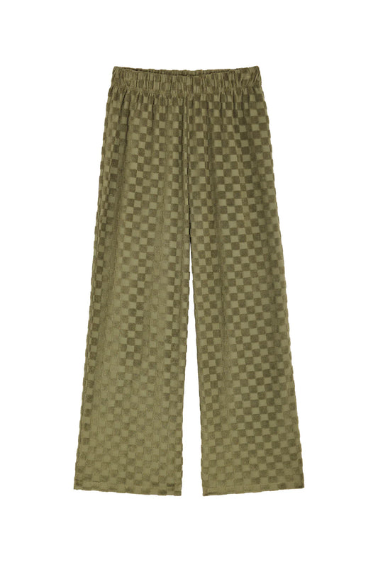 Pantalon Éponge Damier - Kaki
