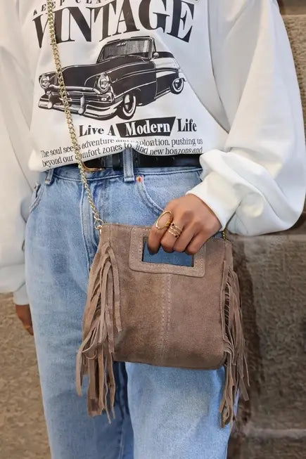 Sac en daim suédé Camel
