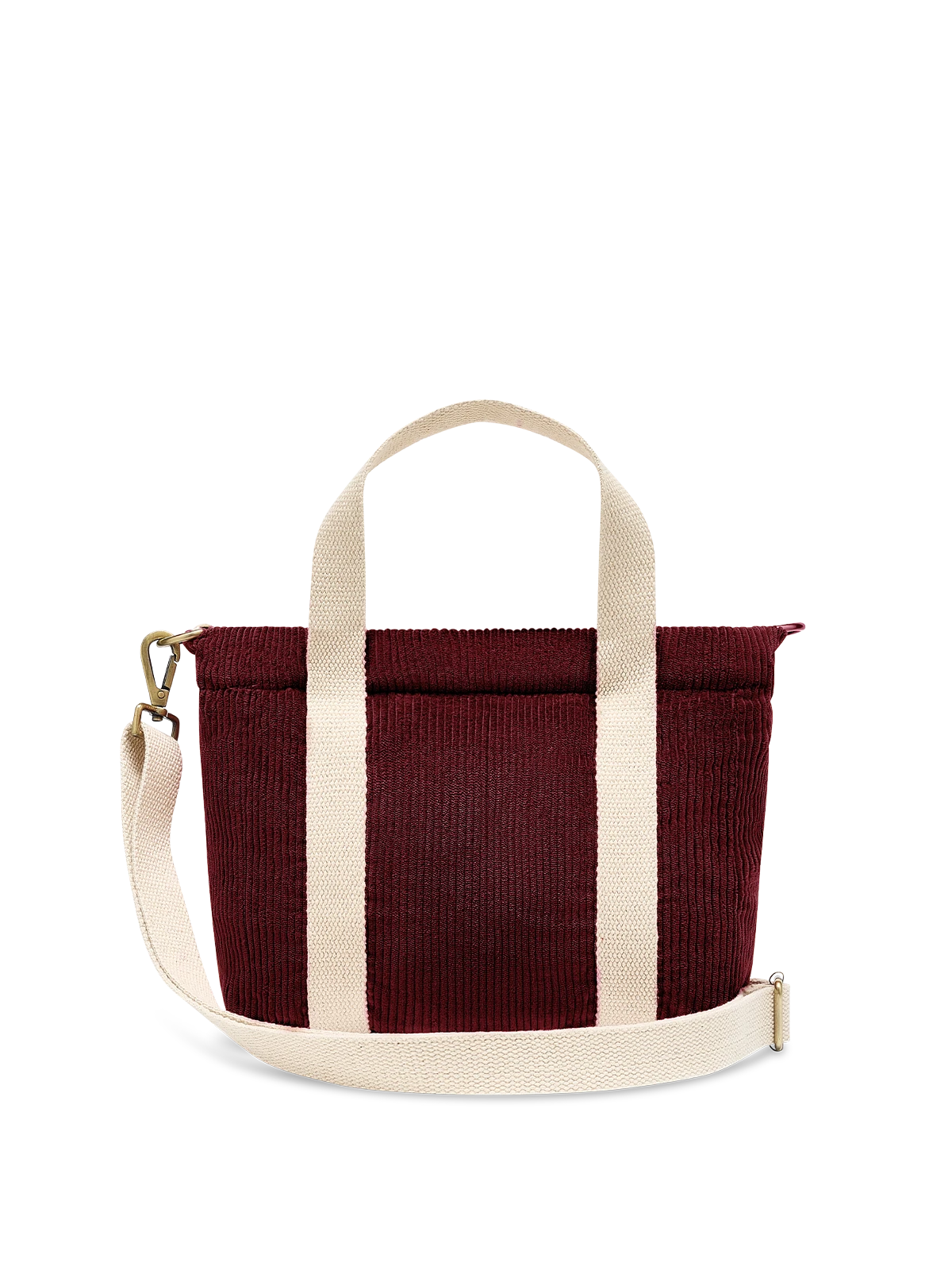 Mini cabas Louise velours bordeaux
