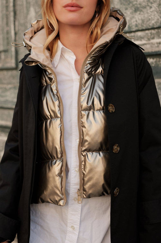 Capuche imperméable réversible : Dorée