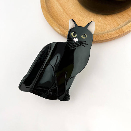 Pince à cheveux Chat noir
