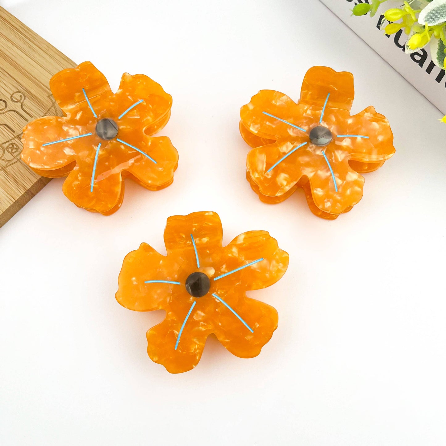 Pince à cheveux fleur d'été, pince à cheveux de plage: Bleu - DupontDupont