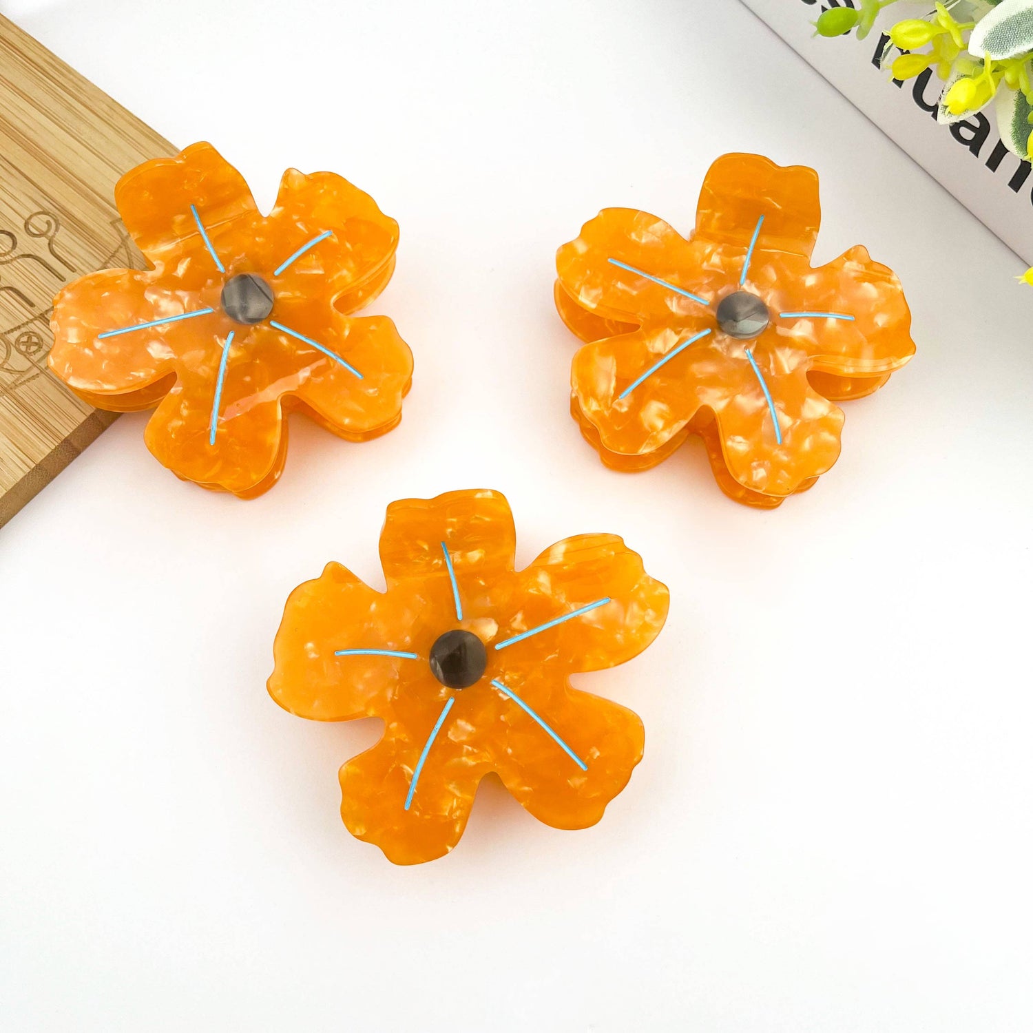 Pince à cheveux fleur d'été, pince à cheveux de plage: Bleu - DupontDupont