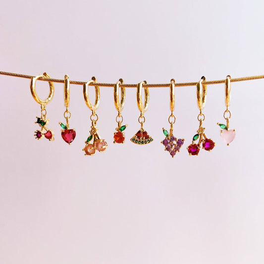 Boucle d’oreille puce orange Pomme