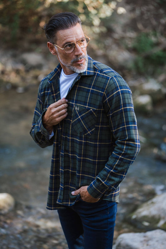 Surchemise Flanelle Vert Jaune: L (4)