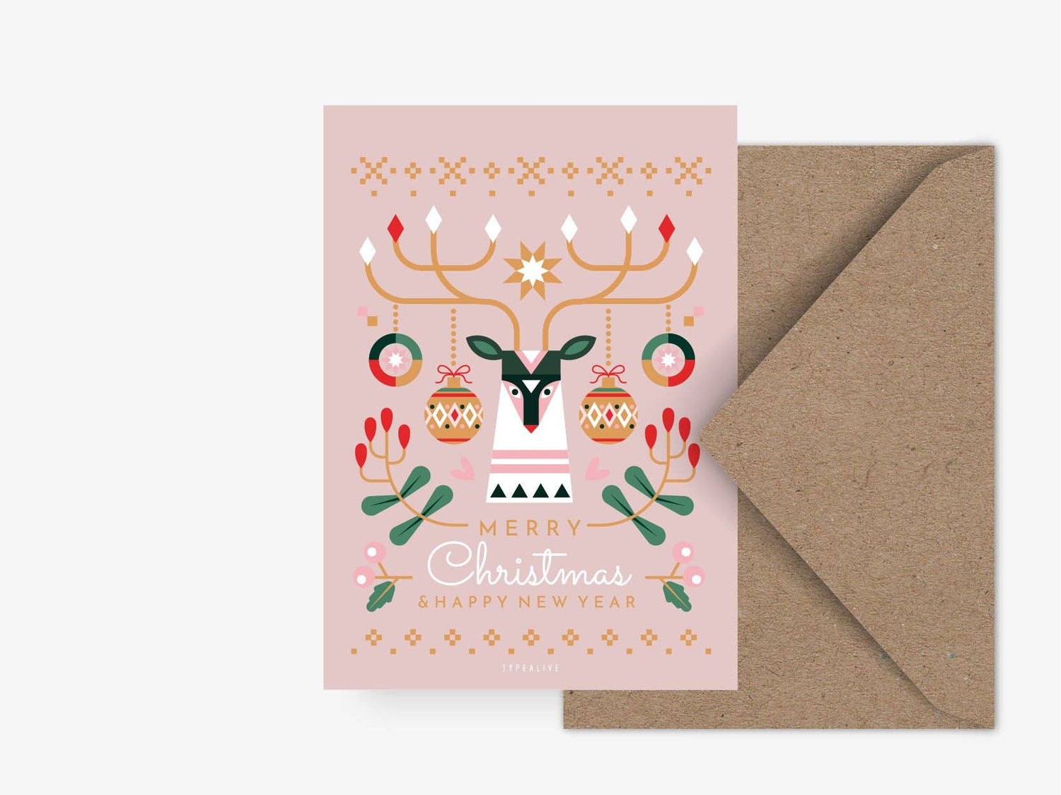 Carte postale géométrique Noël n° 1 - DupontDupont