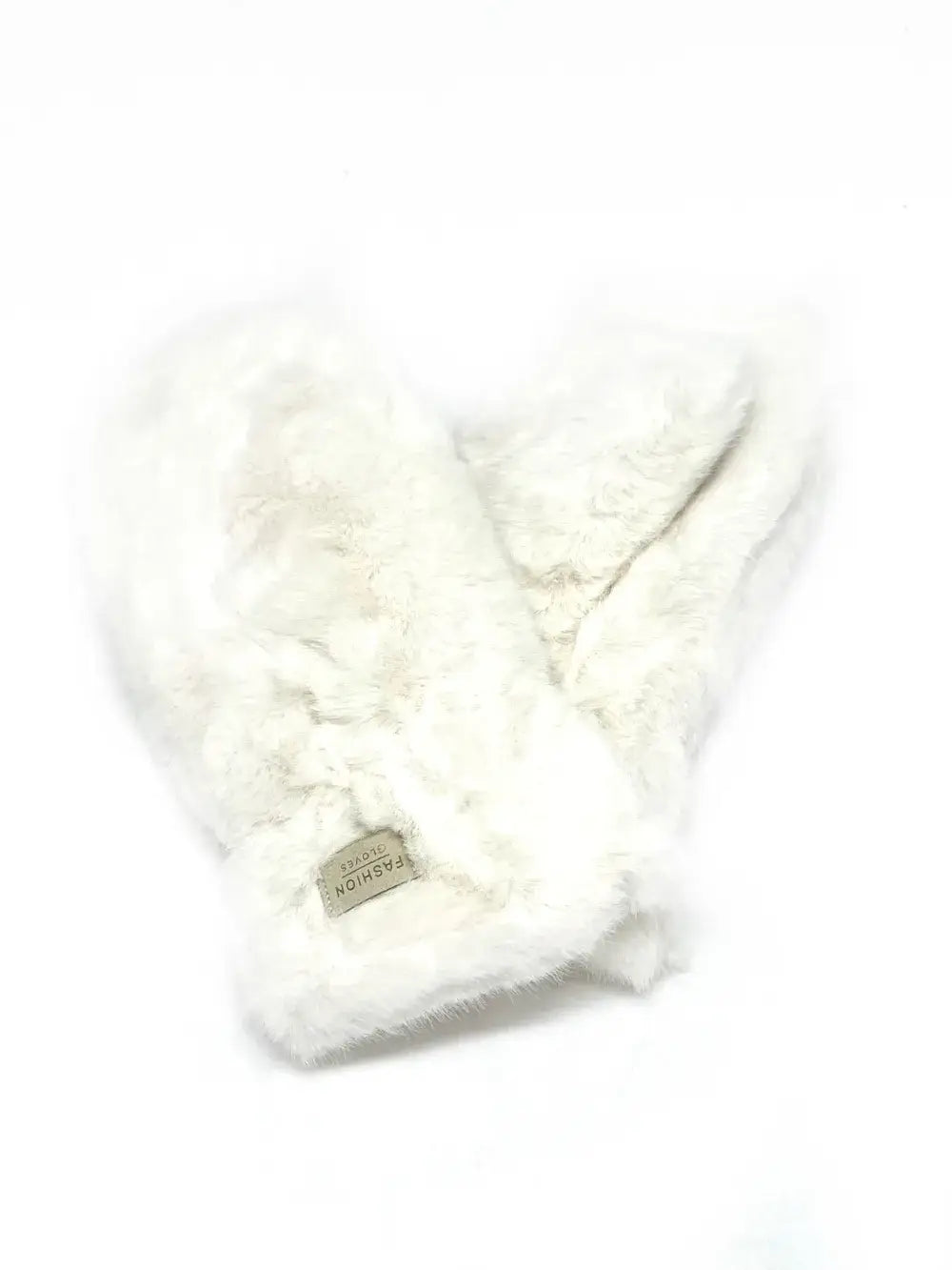 ST-3017 Gant moufle en fausse fourrure synthétique uni  : Camel